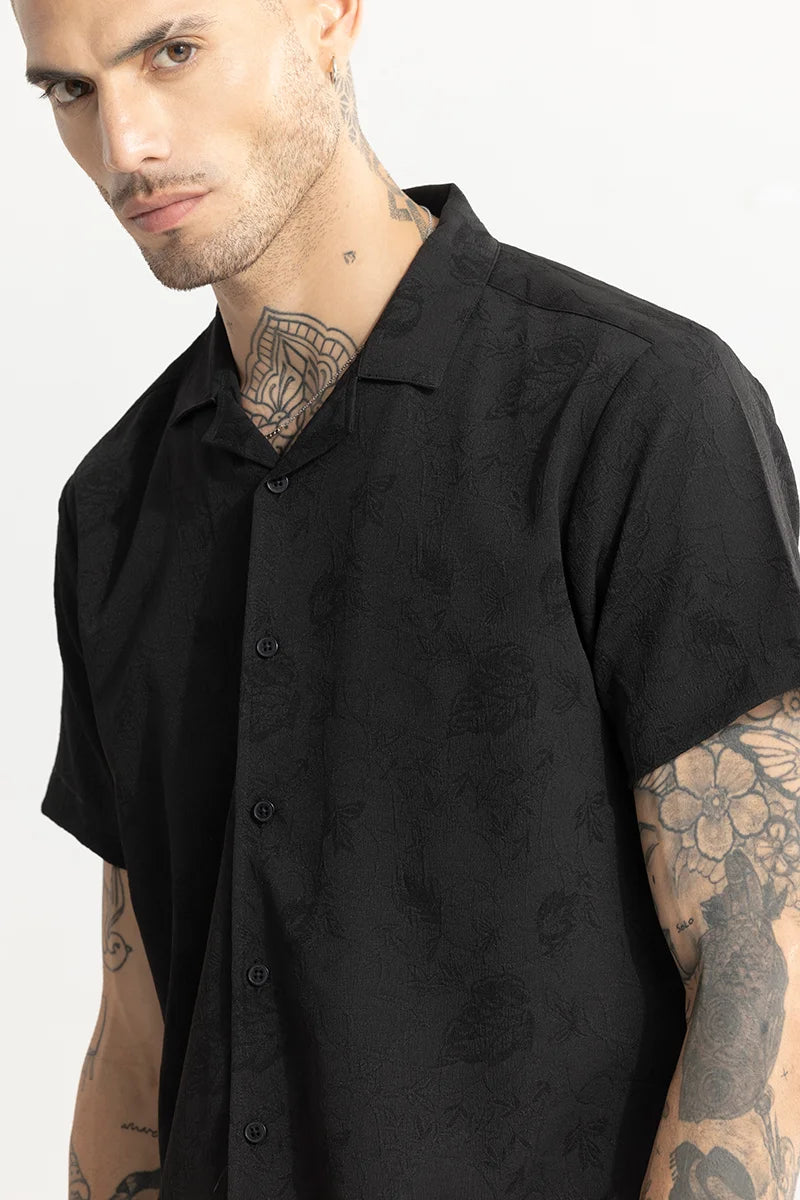 Birch Textured Black Shirt