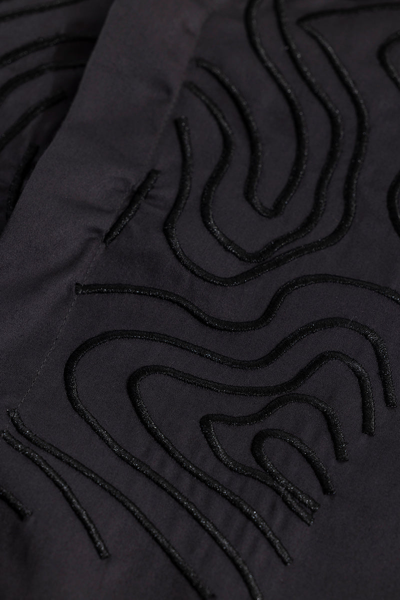 Delusion Embroidered Black Shirt