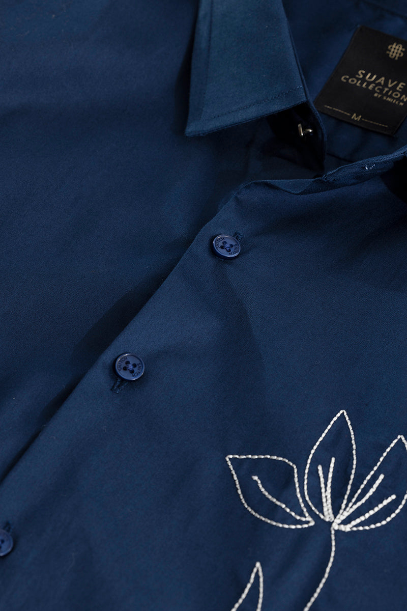 Tulipa Embroidered Navy Shirt