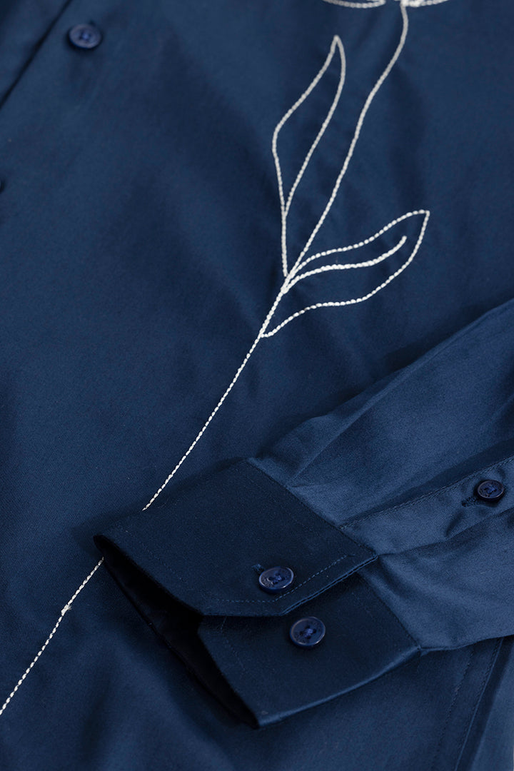 Tulipa Embroidered Navy Shirt