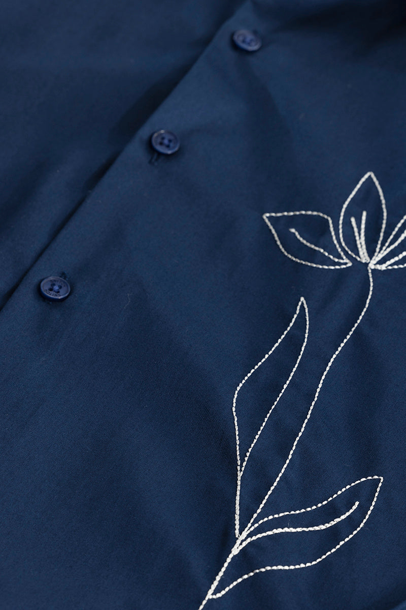 Tulipa Embroidered Navy Shirt