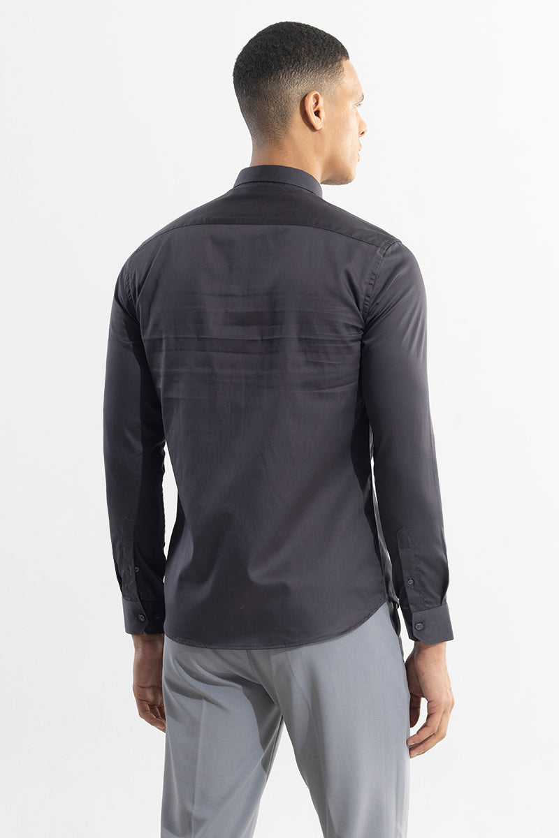 Square Embrioded Black Shirt