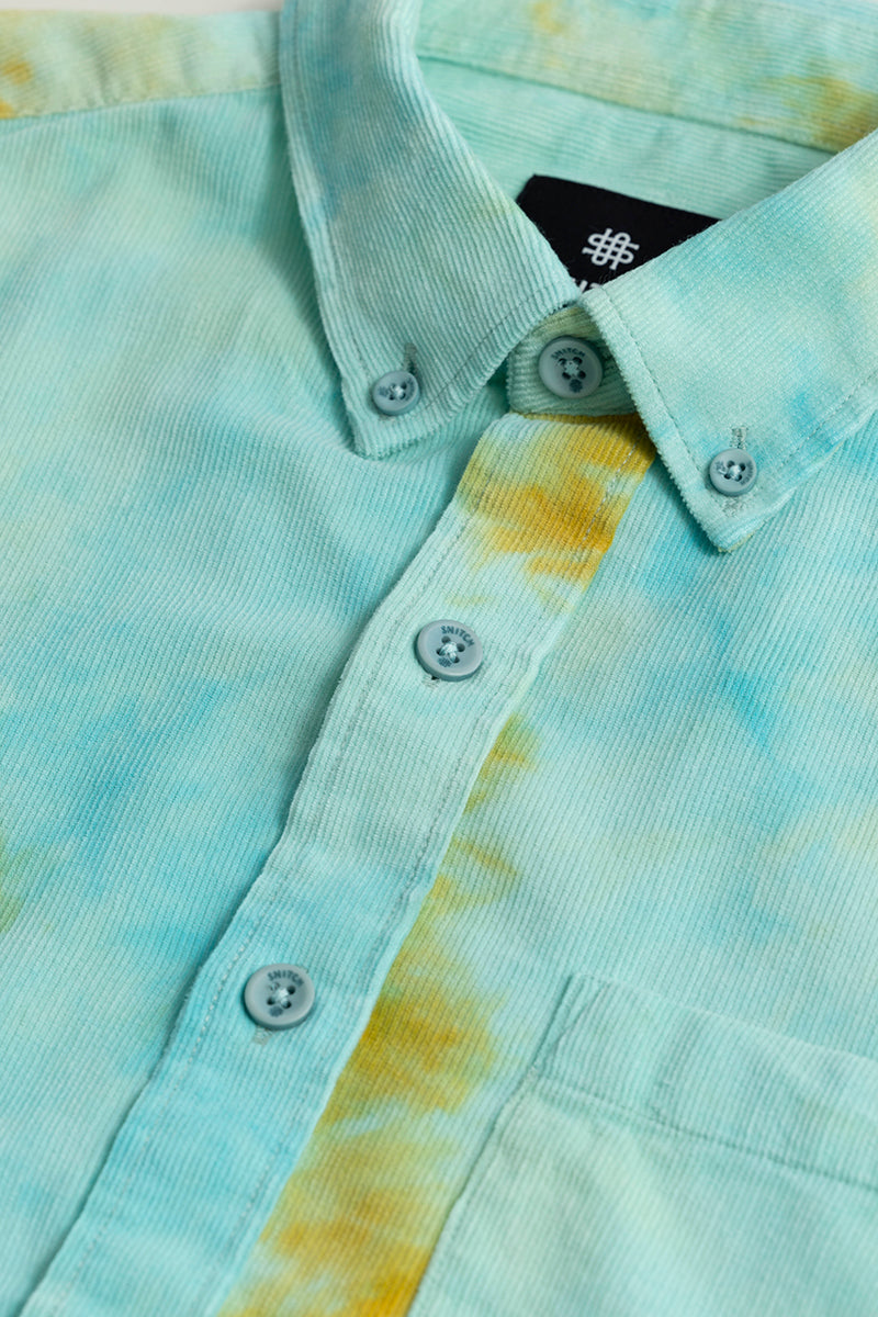 Salvo Tie Dye Green Corduroy Shirt