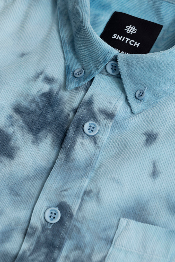 Salvo Tie Dye Light Blue Corduroy Shirt