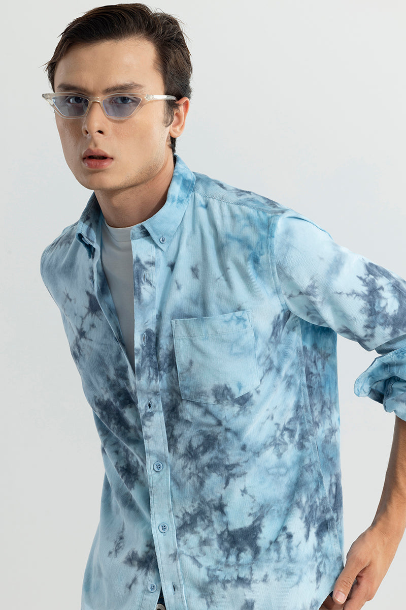 Salvo Tie Dye Light Blue Corduroy Shirt