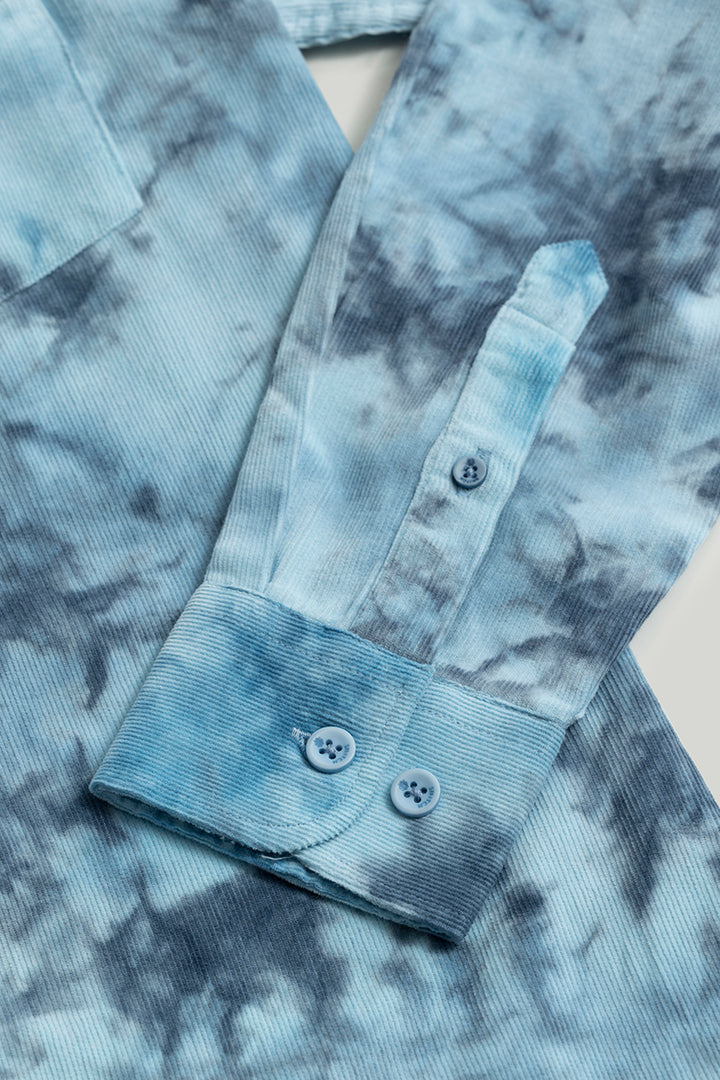 Salvo Tie Dye Light Blue Corduroy Shirt