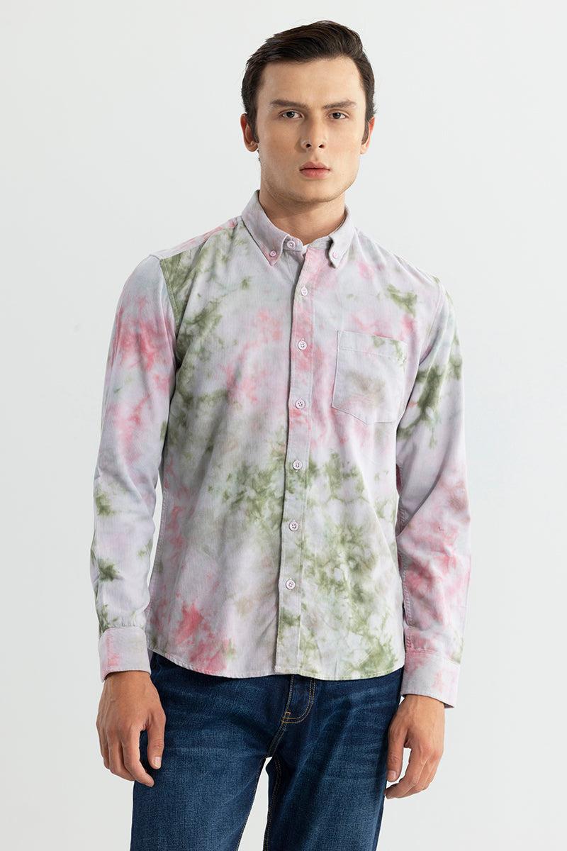 Salvo Tie Dye Pink Corduroy Shirt