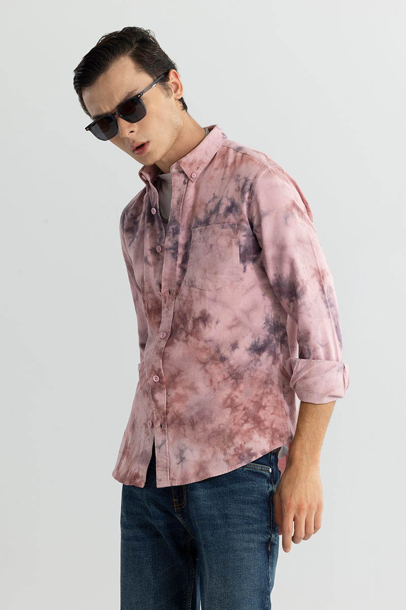 Salvo Tie Dye Purple Corduroy Shirt