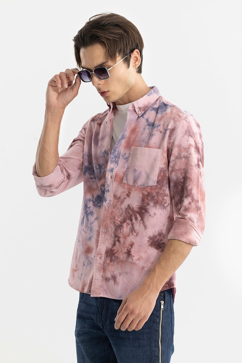 Salvo Tie Dye Light Purple Corduroy Shirt