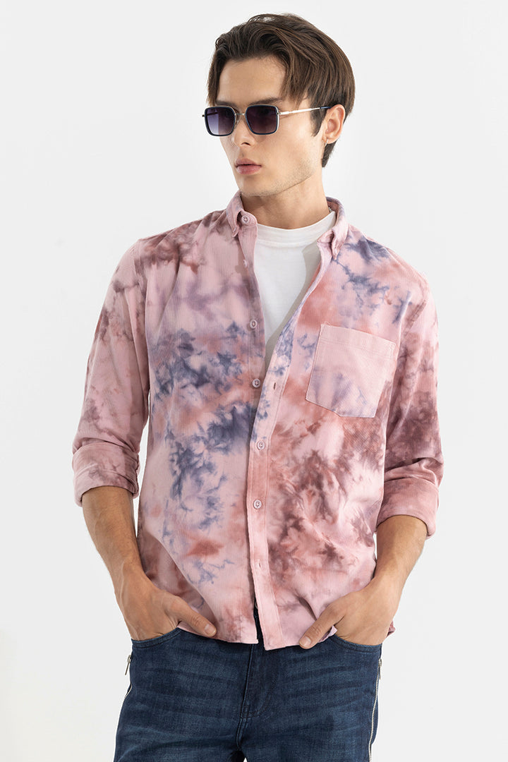 Salvo Tie Dye Light Purple Corduroy Shirt