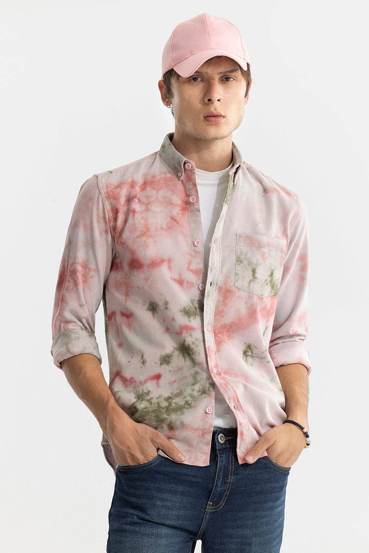 Salvo Tie Dye Baby Pink Corduroy Shirt