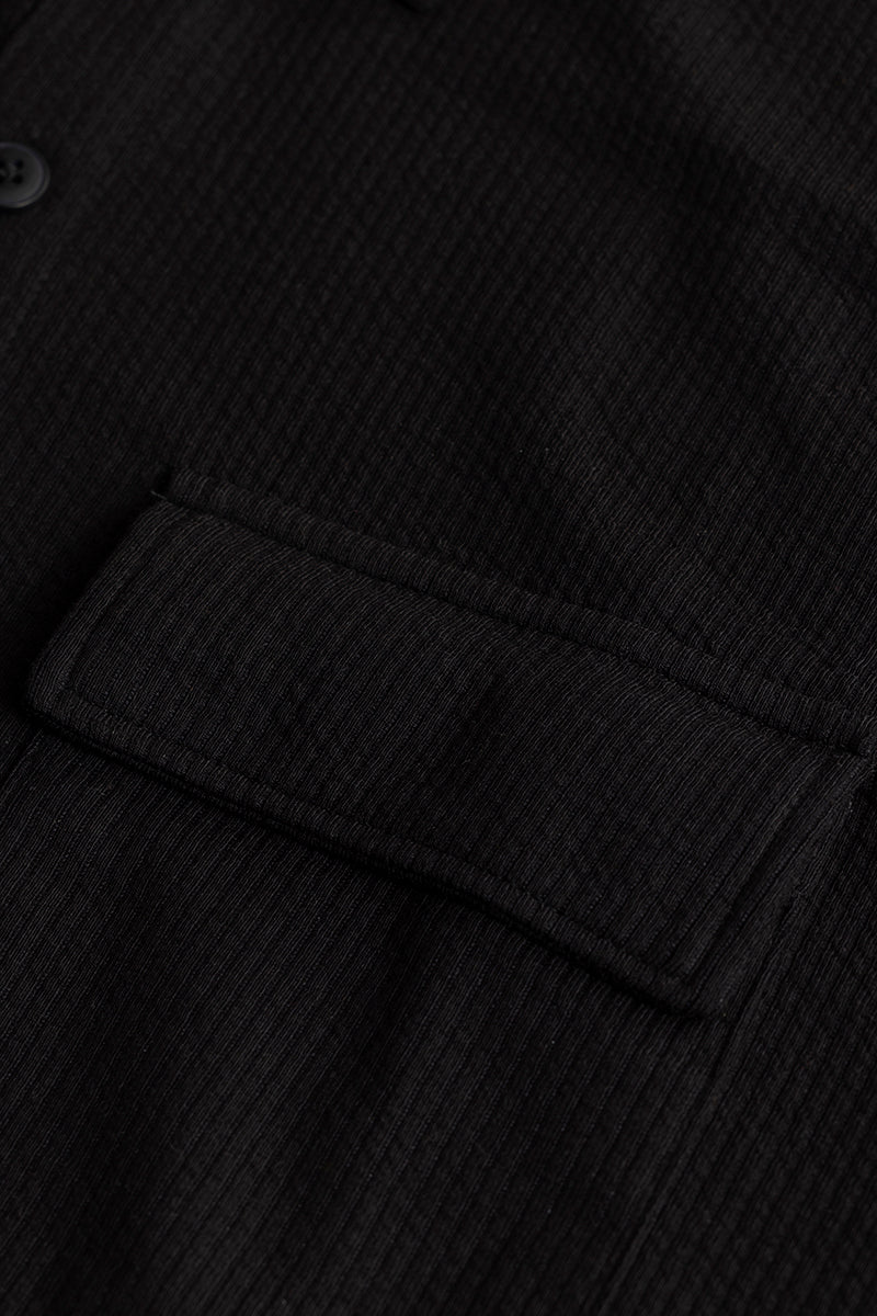 Buy Men's TwinFlap Black Oversized Shirt Online | SNITCH