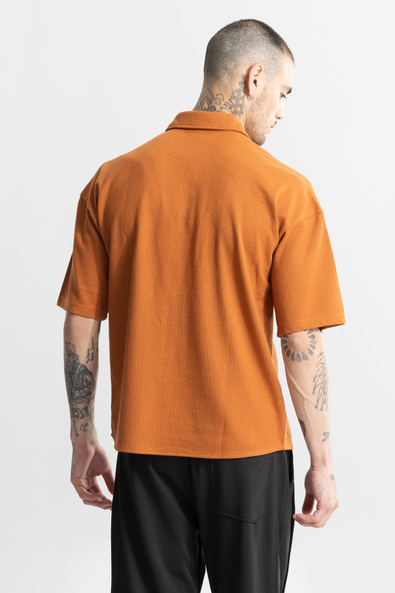 TwinFlap Rustic Orange Oversized Shirt