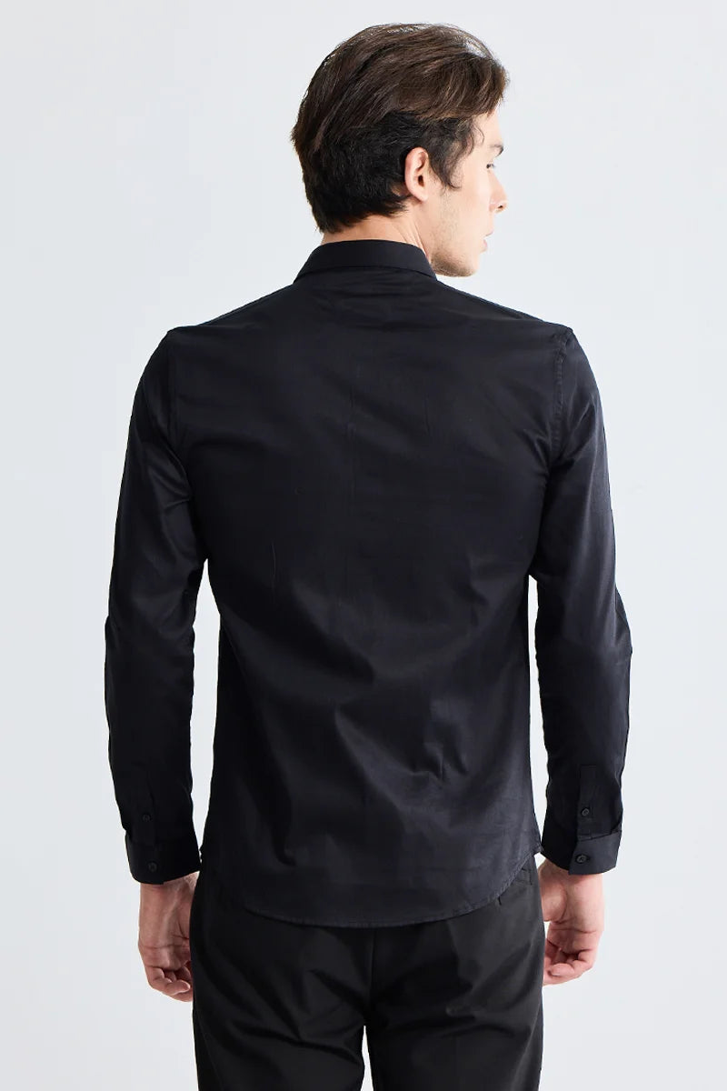 Crescent Black Beaded Shirt