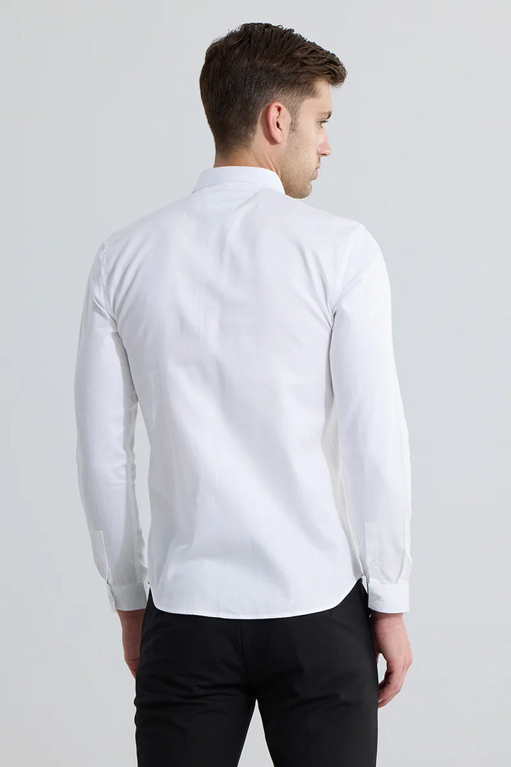 Crescent White Beaded Shirt