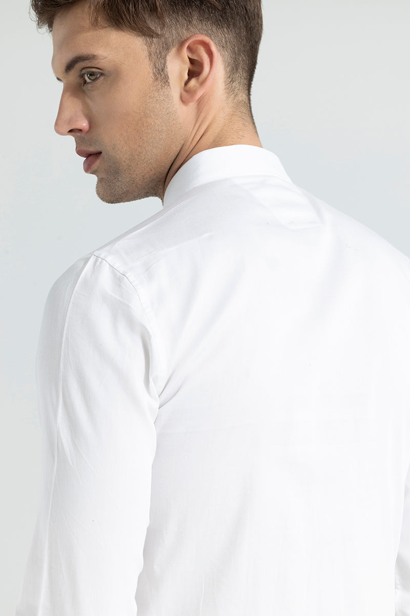 Buy Men's Seamless Strips Beaded White Shirt Online | SNITCH