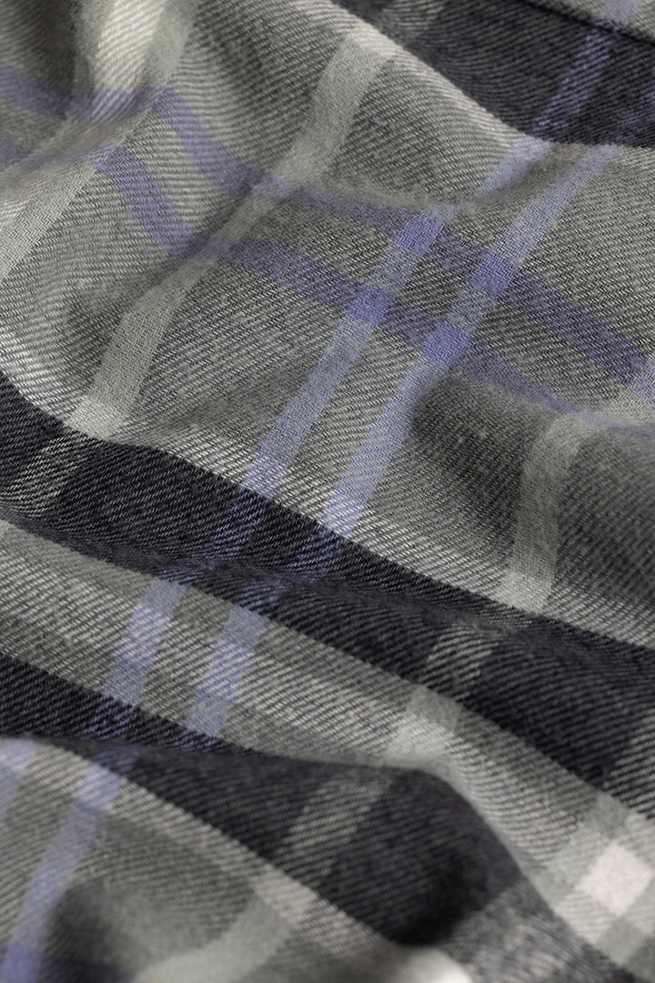 Quadric Charcoal Grey Flannel Check Shirt