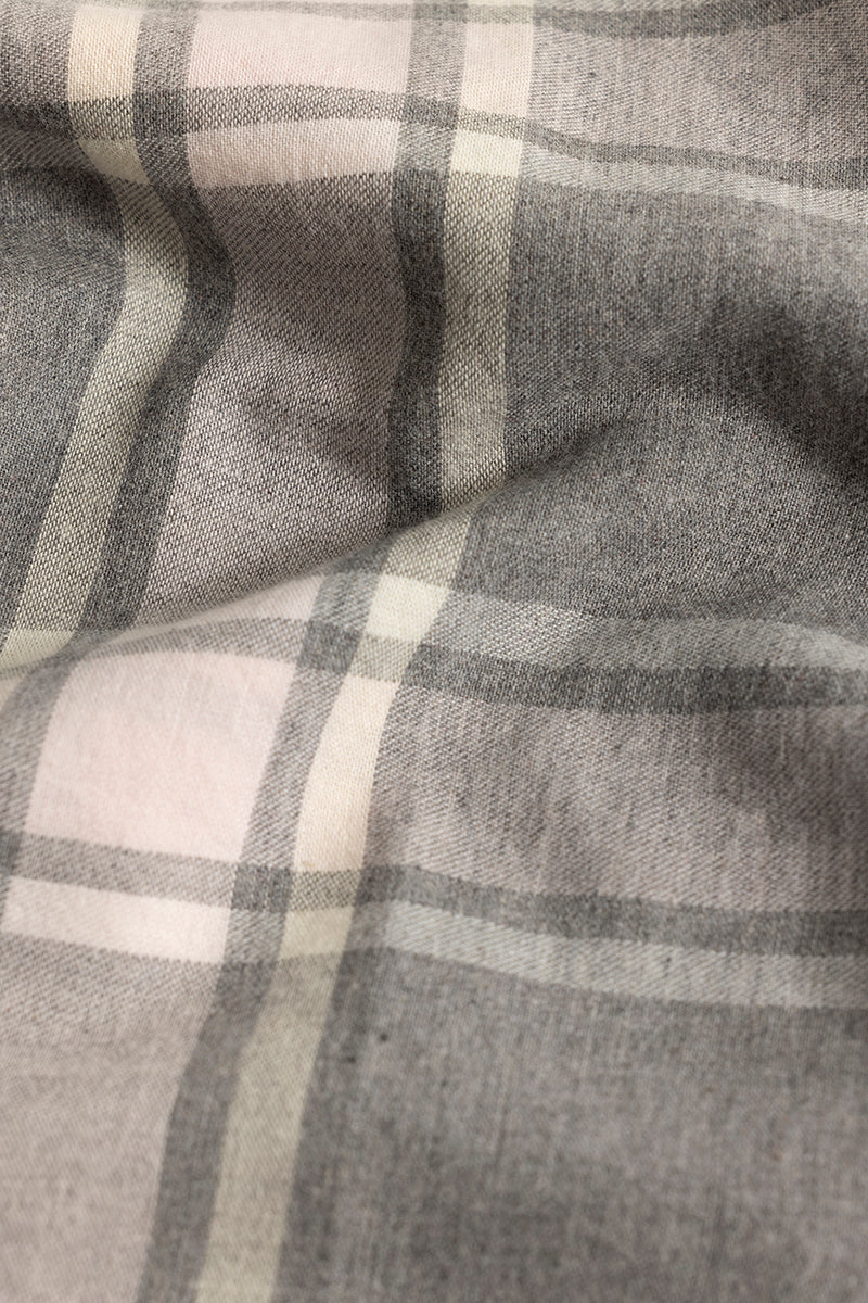 Quadric Charcoal Stone Grey Flannel Check Shirt