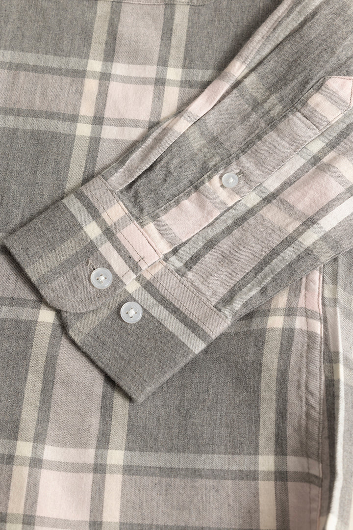 Quadric Charcoal Stone Grey Flannel Check Shirt