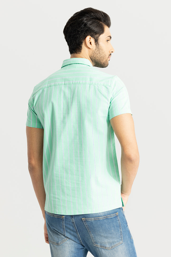 Sleek Stripe Mint Green Polo T-Shirt