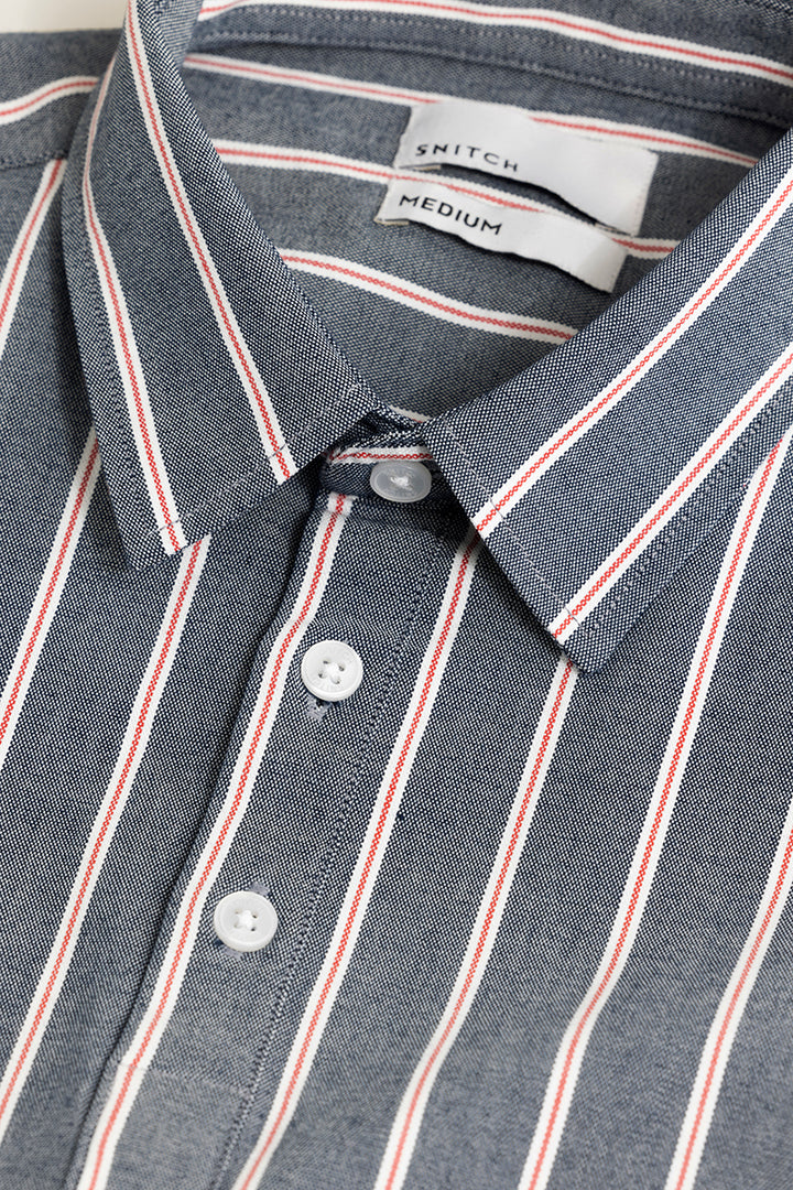 Sleek Stripe Grey Polo T-Shirt