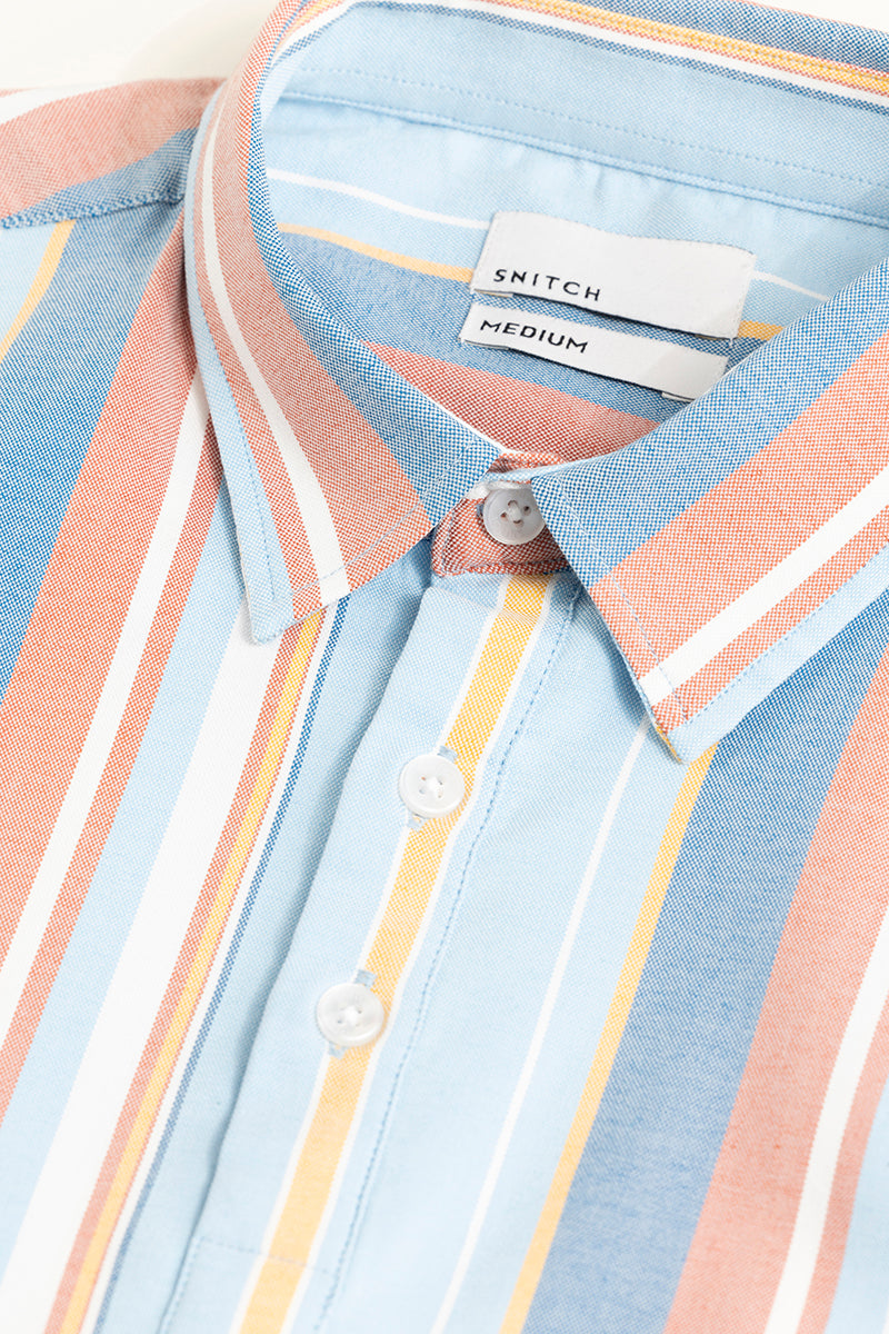 Glaze Stripe Blue Polo T-Shirt