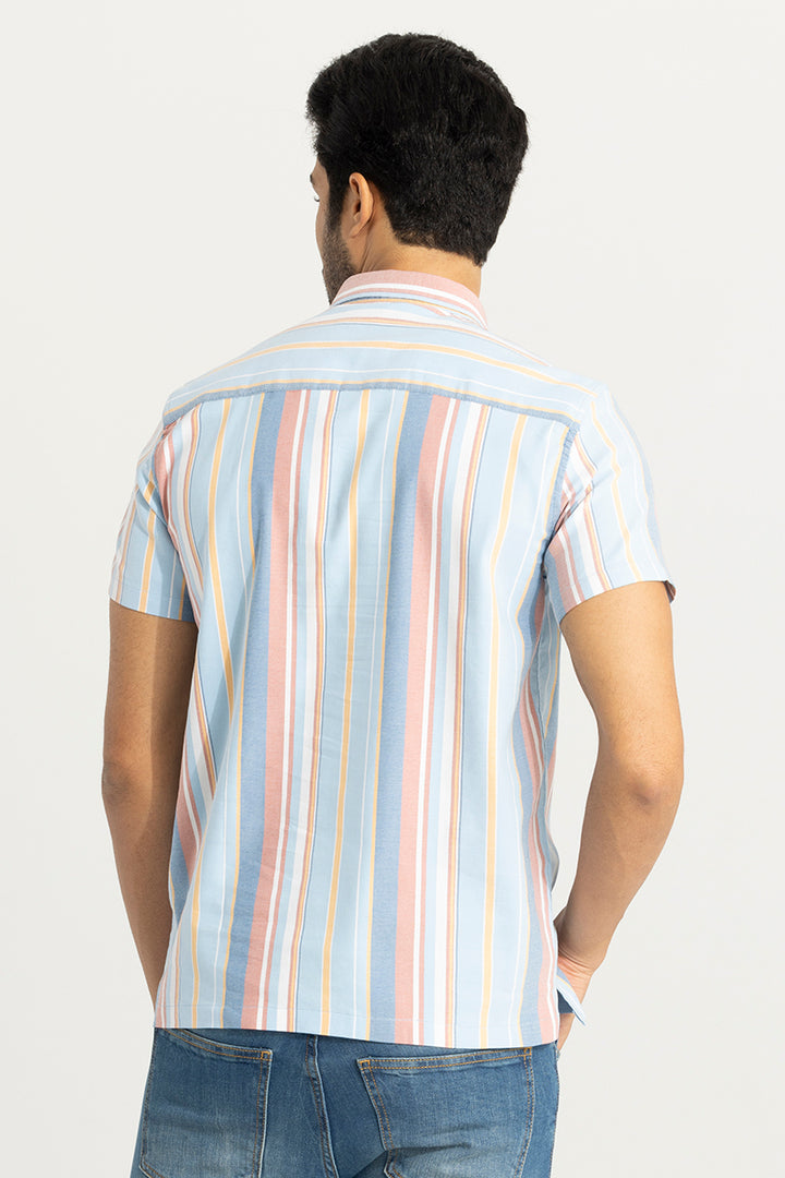 Glaze Stripe Blue Polo T-Shirt