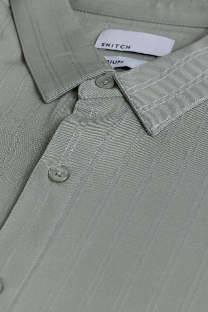 Iyocell Stripe Ash Grey Shirt