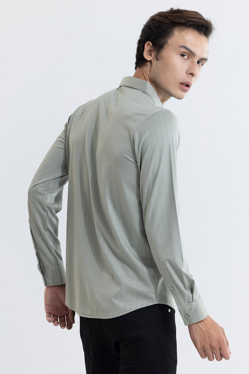 Iyocell Stripe Ash Grey Shirt