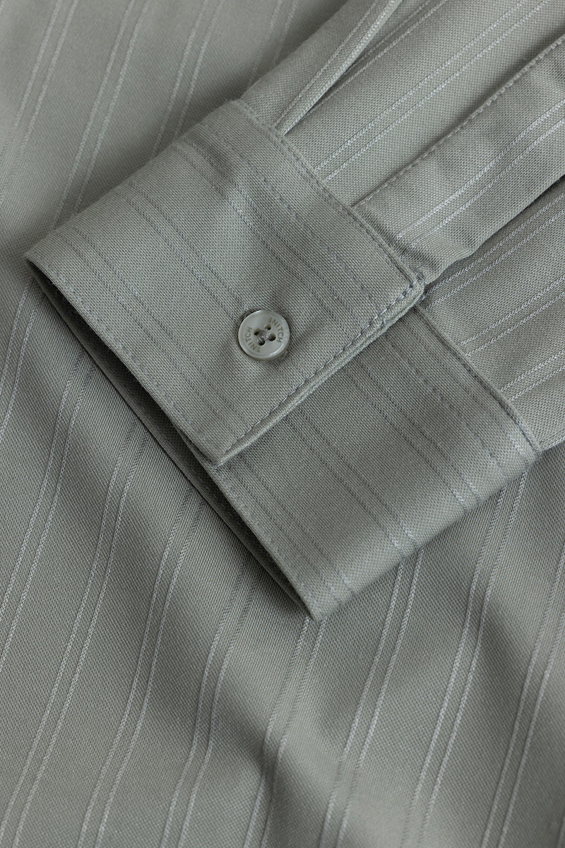 Iyocell Stripe Ash Grey Shirt