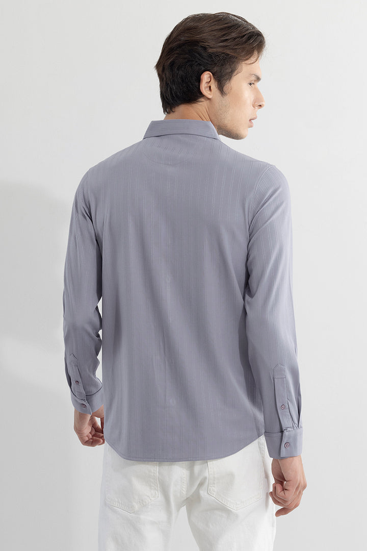 lyocell Stripe Grey Shirt