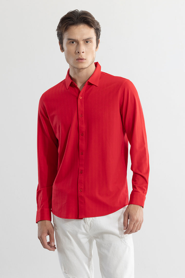 Iyocell Stripe Red Shirt