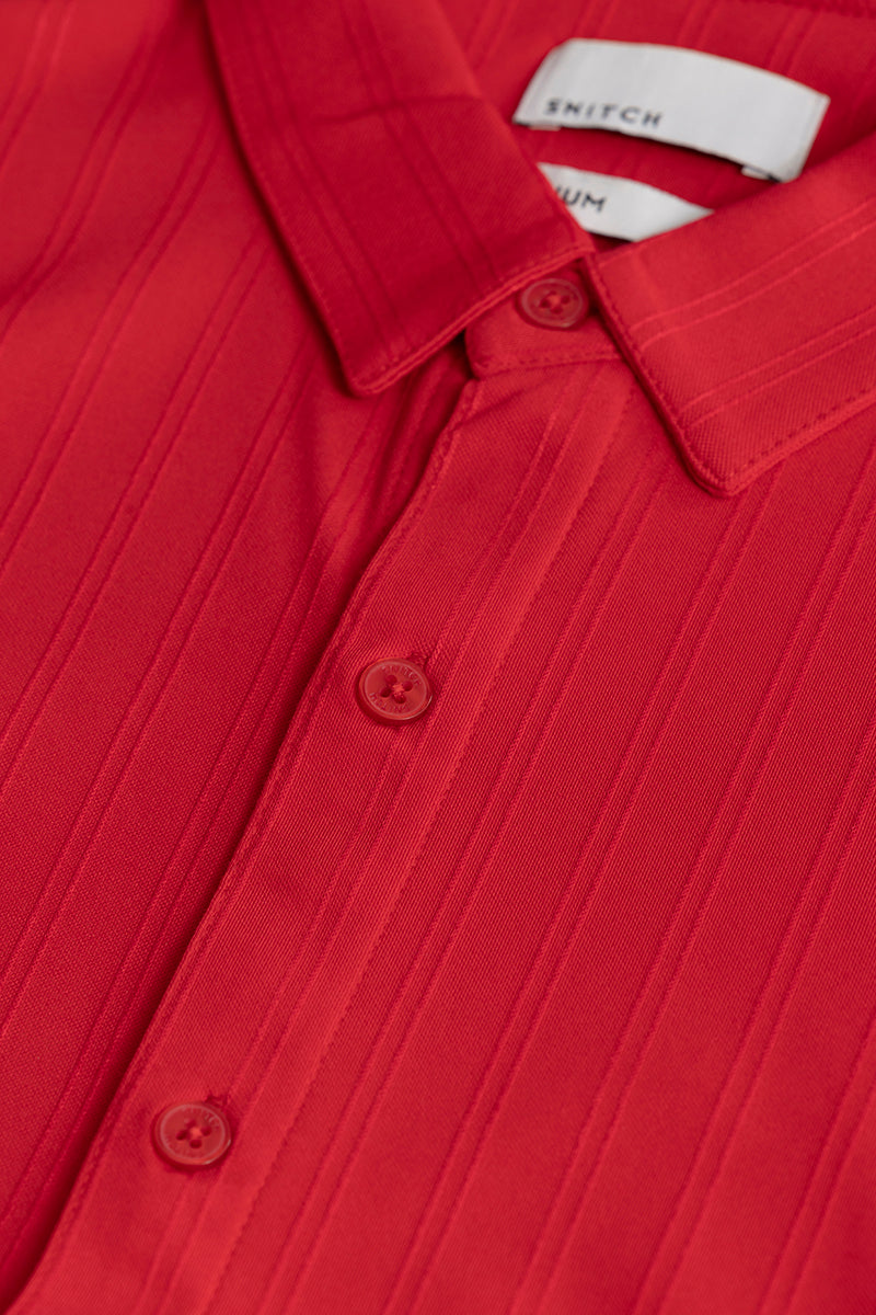 Iyocell Stripe Red Shirt