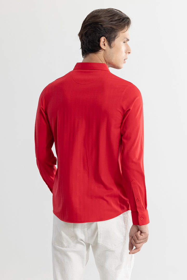 Iyocell Stripe Red Shirt