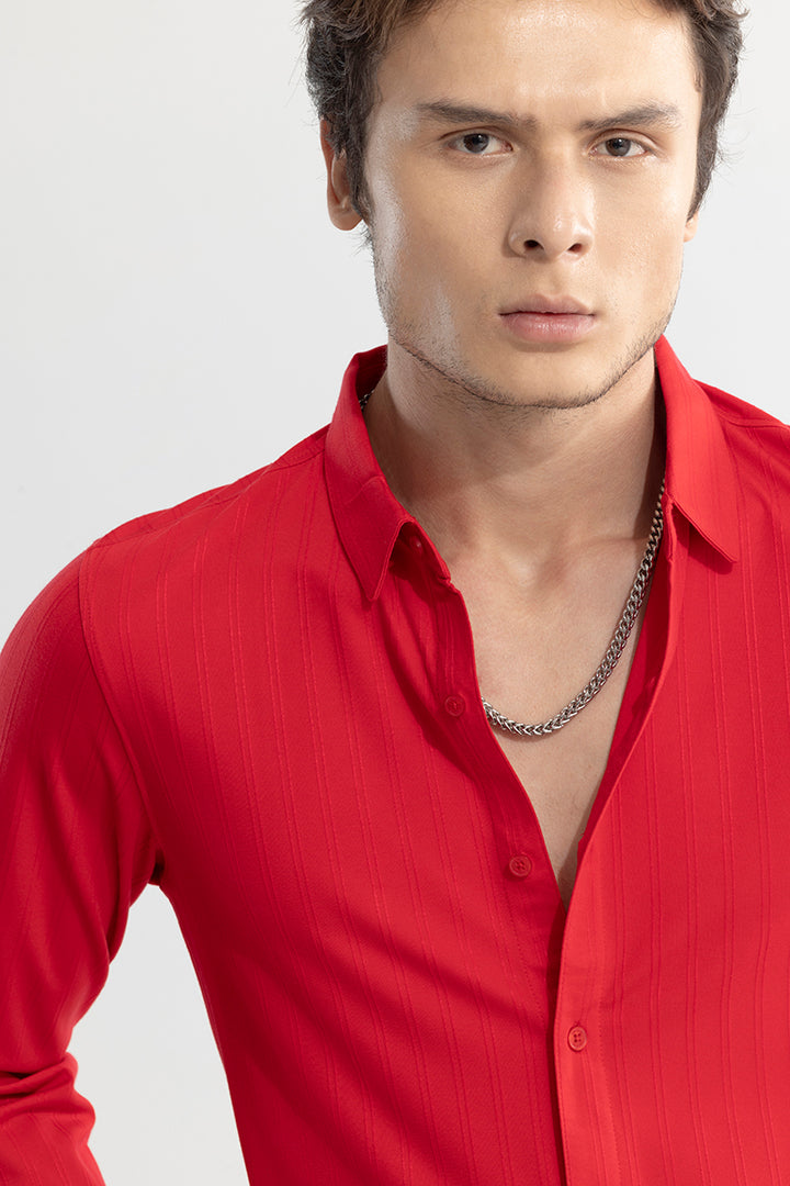 Iyocell Stripe Red Shirt