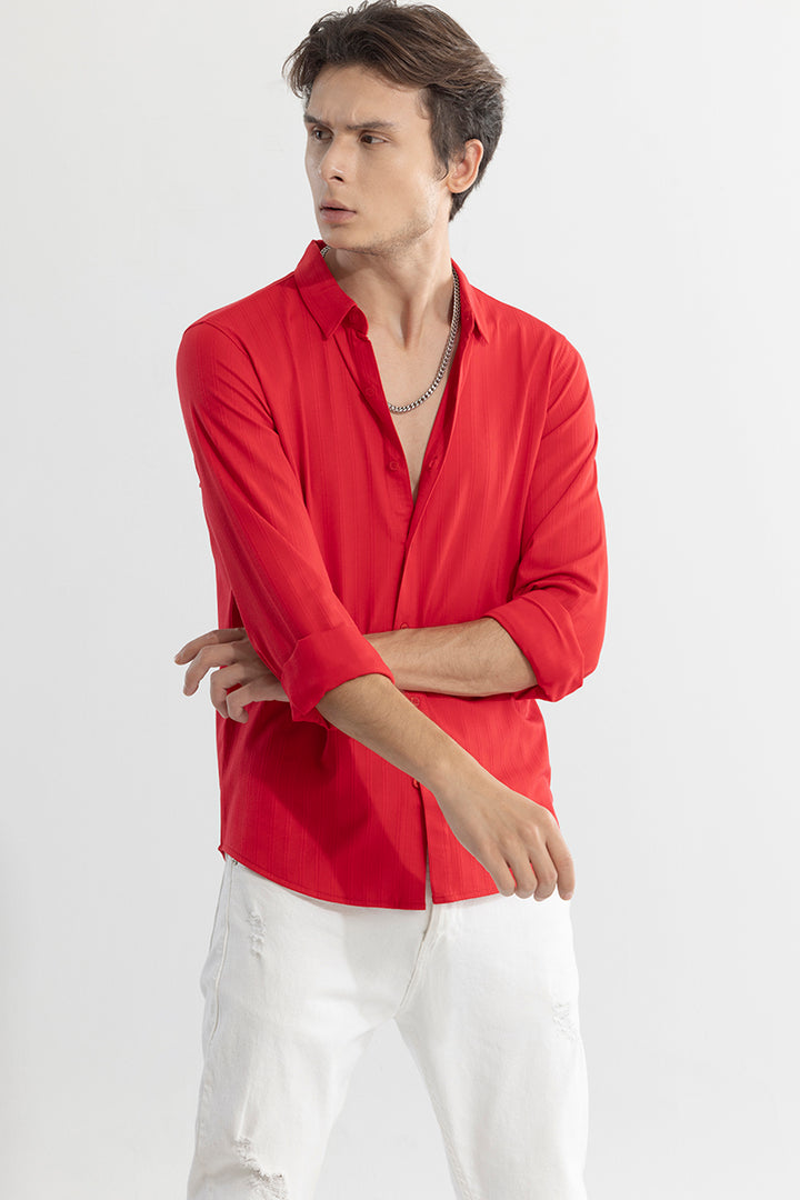 Iyocell Stripe Red Shirt