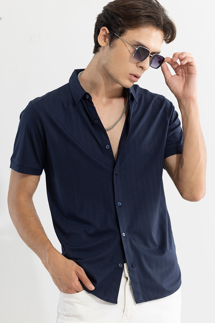 Tencil Stripe Navy Shirt