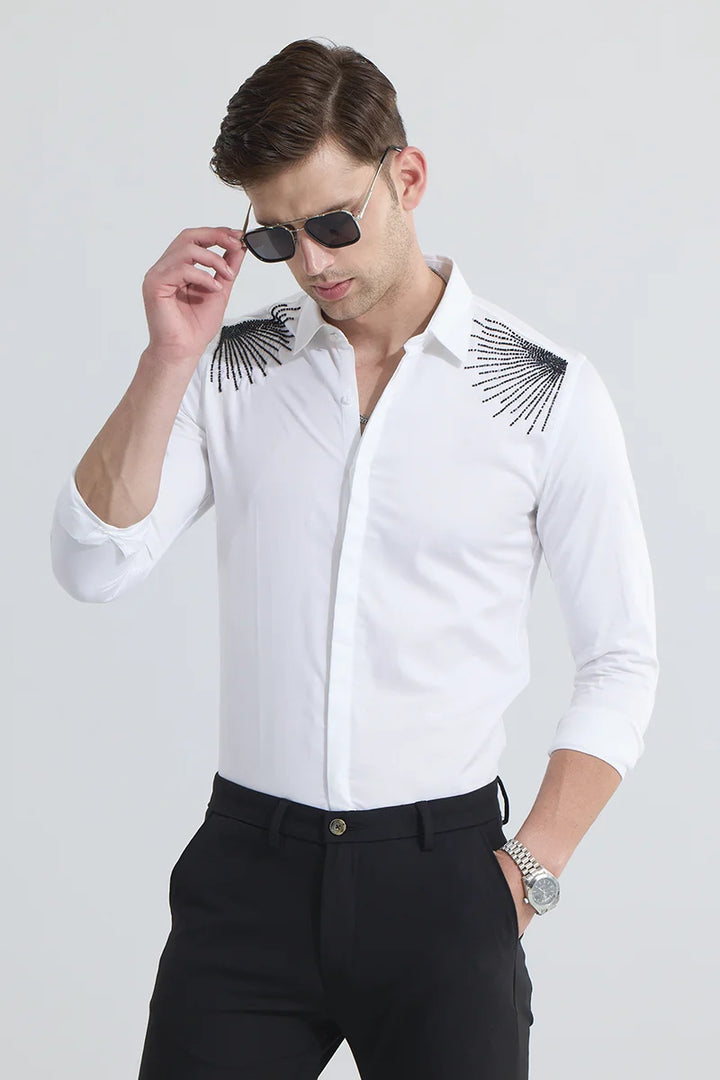 Sparkle Beaded White Shirt