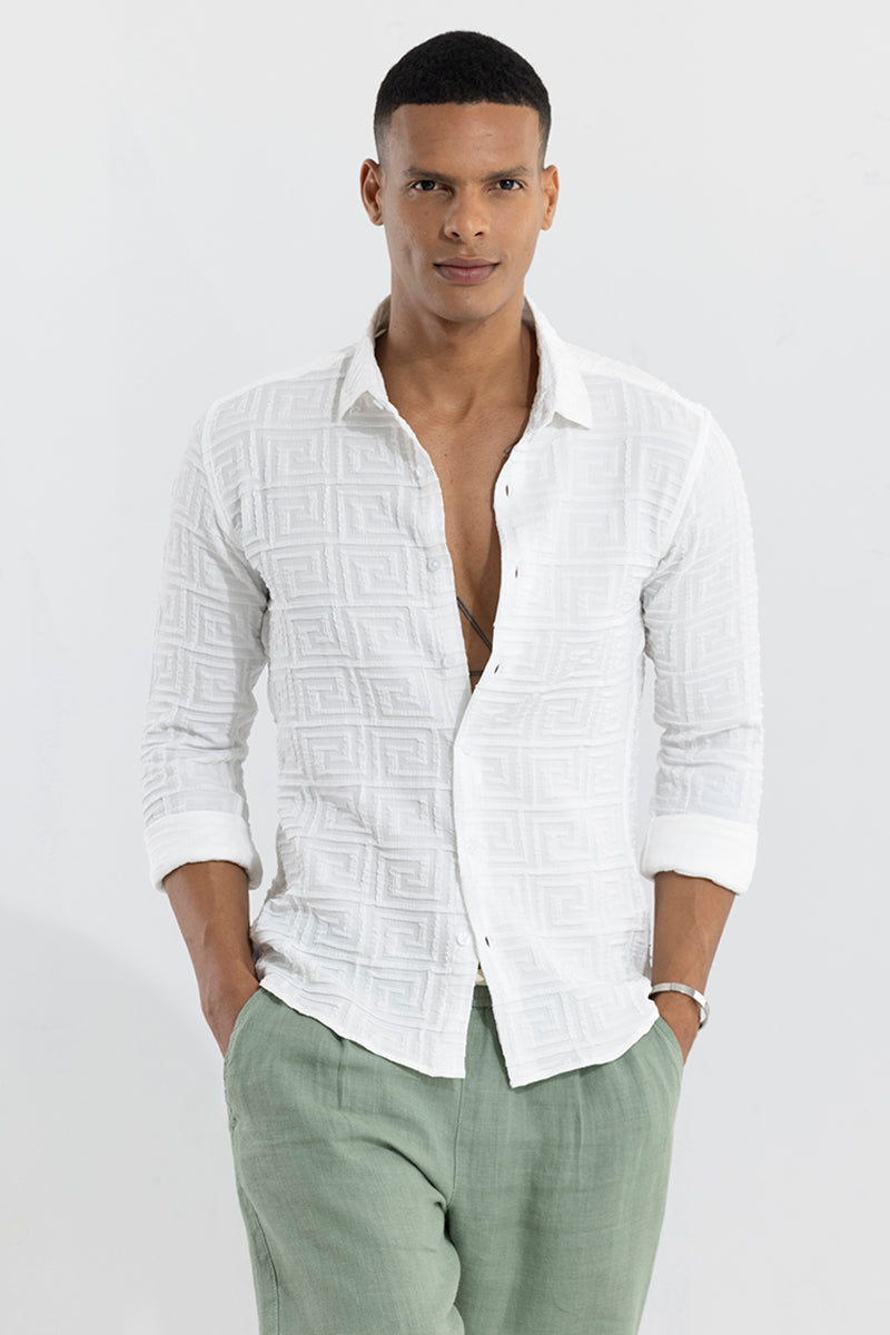 Maze Crush Square White Shirt