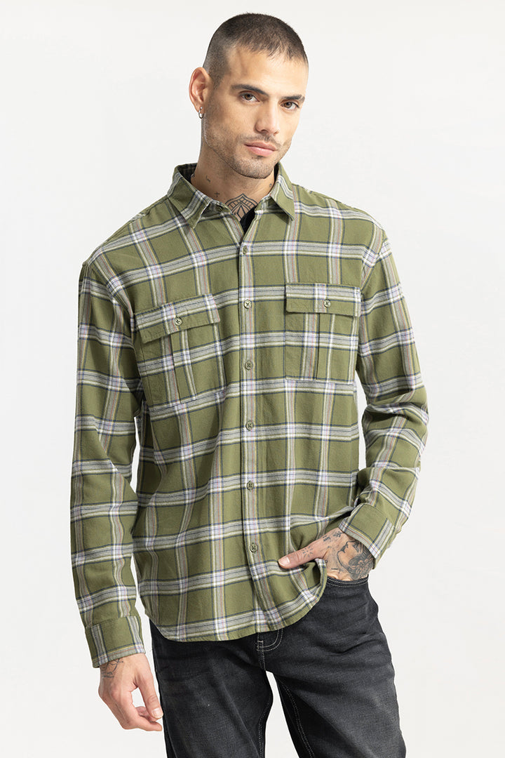 Oculus Check Green Oversized Shirt