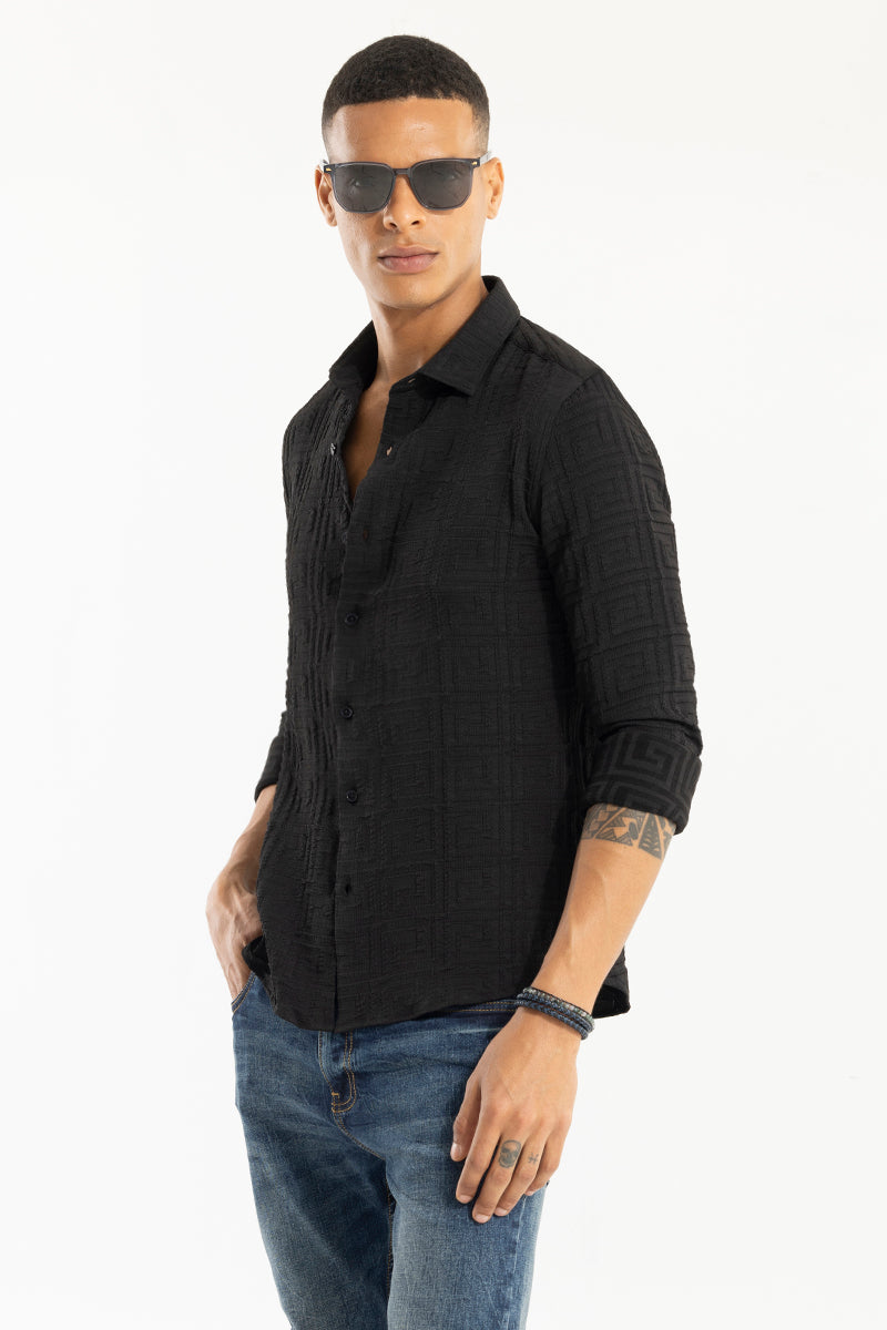 Maze Crush Square Black Shirt