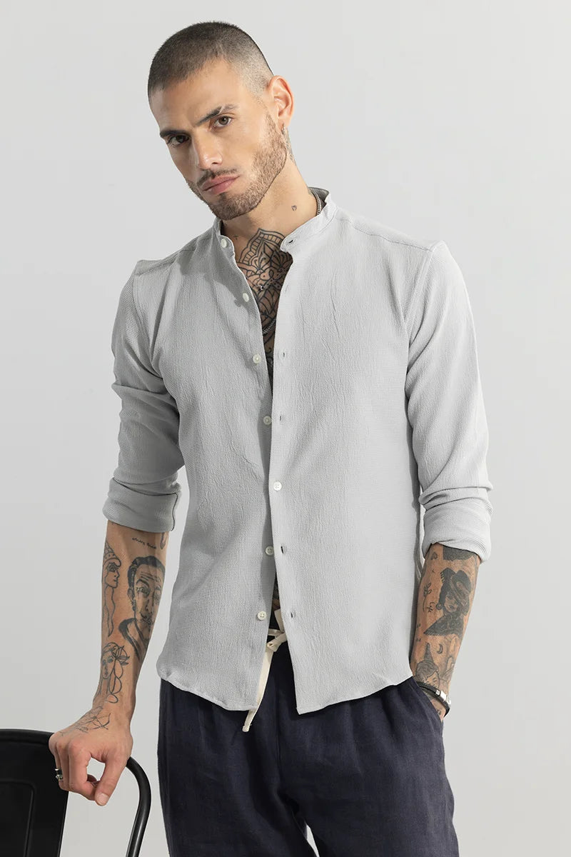 Mini Neckline Grey Shirt