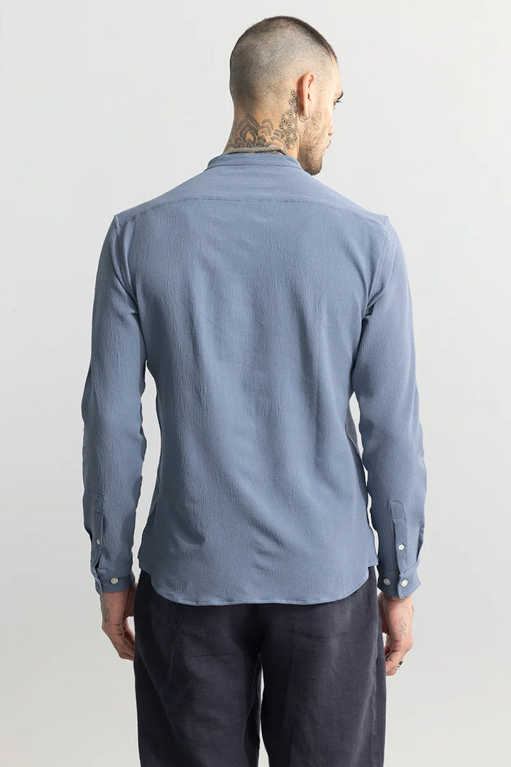 Mini Neckline Blue Shirt