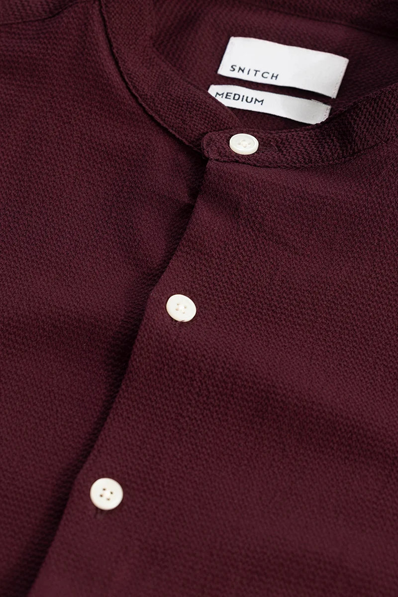 Mini Neckline Maroon Shirt