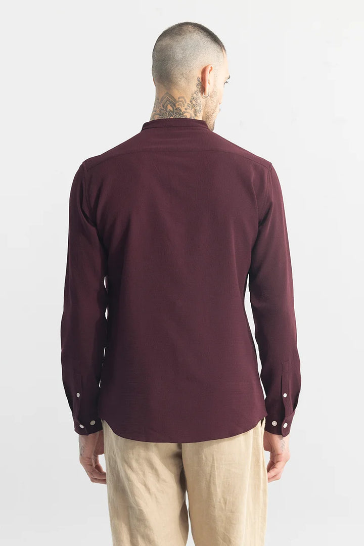 Mini Neckline Maroon Shirt