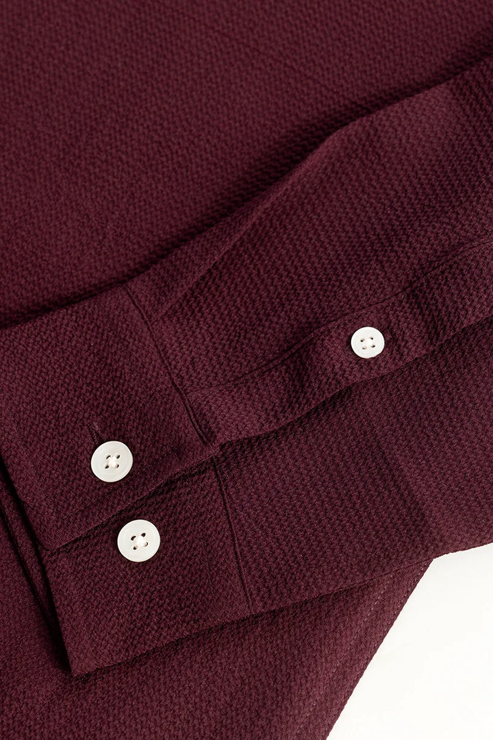 Mini Neckline Maroon Shirt