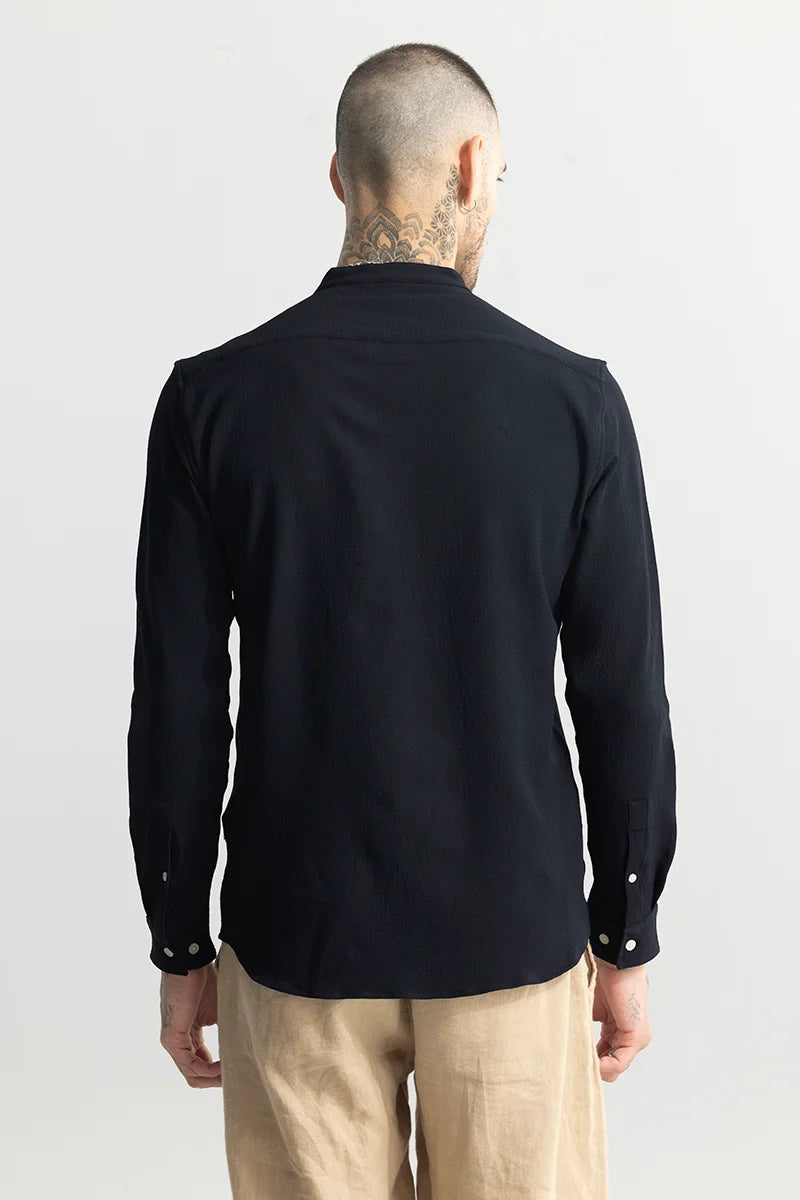 Mini Neckline Navy Shirt