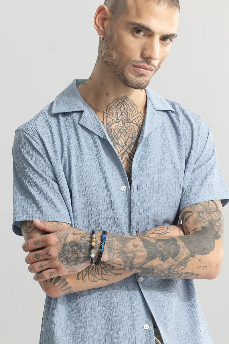 Carno Textured Blue Shirt