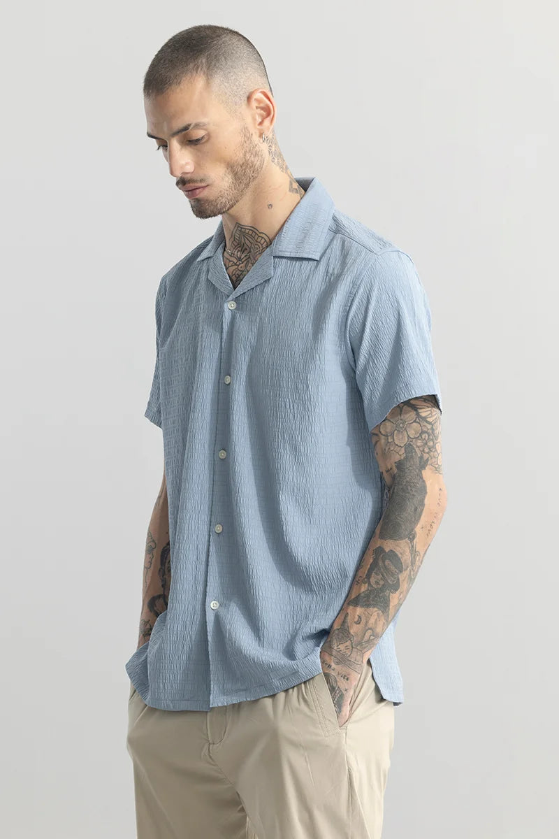 Carno Textured Blue Shirt