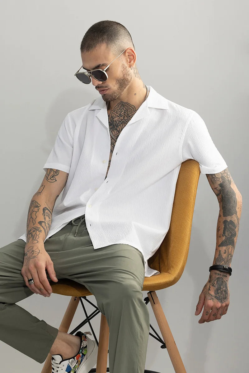 Carno Textured White Shirt